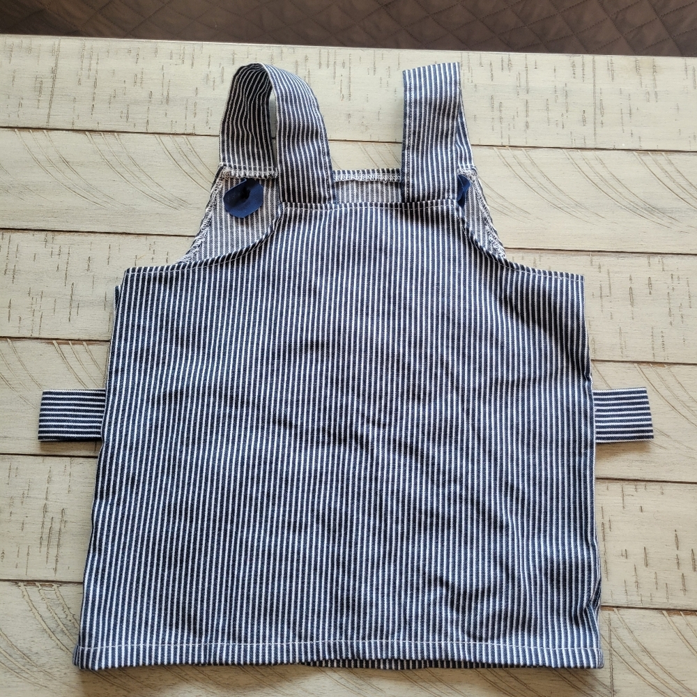 Melissa And Doug Train Conductor Blue Striped Apron & Cap Set Costume - Picture 3 of 3